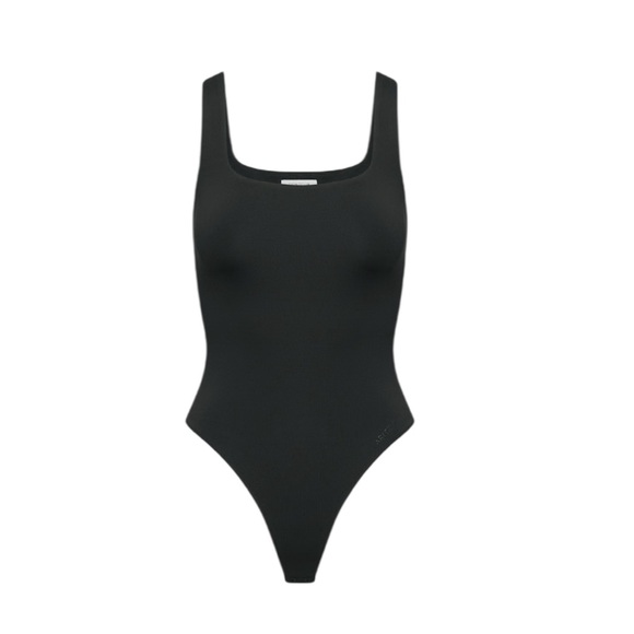 Aritzia Babaton Original Contour Squareneck Thong Bodysuit Black Size S - Picture 3 of 11